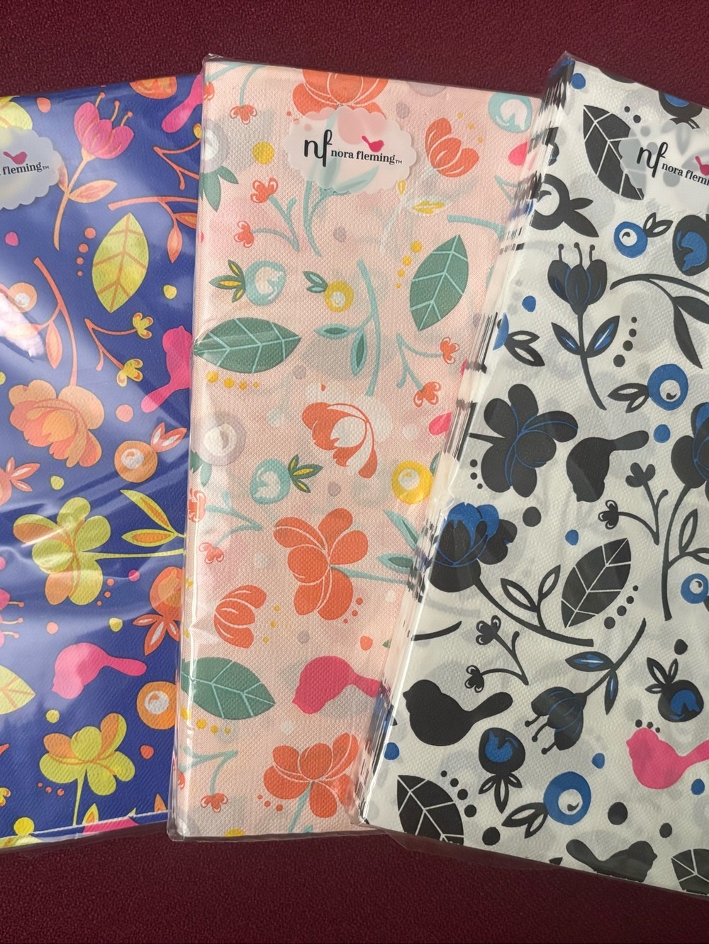 NEW Nora Fleming Guest Towels SET of 3 Pkgs.  RETIRED — RARE!